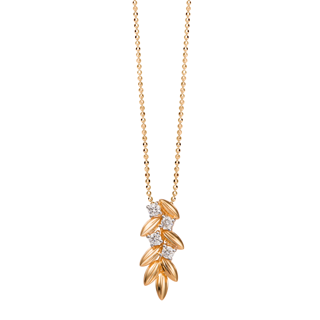 14K yellow gold diamond pendant