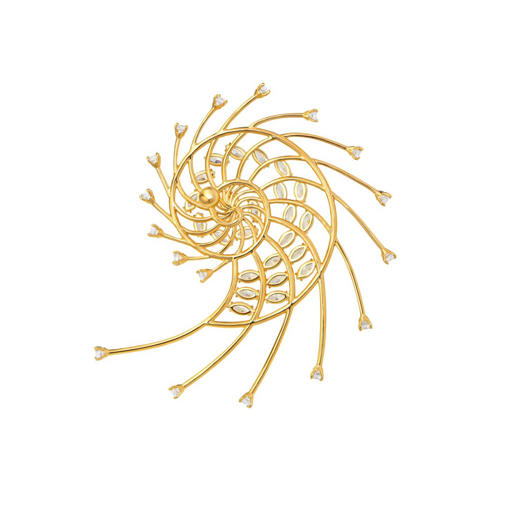 pnjp gold plated spiral silver earrings