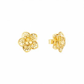 18k gold flower earrings