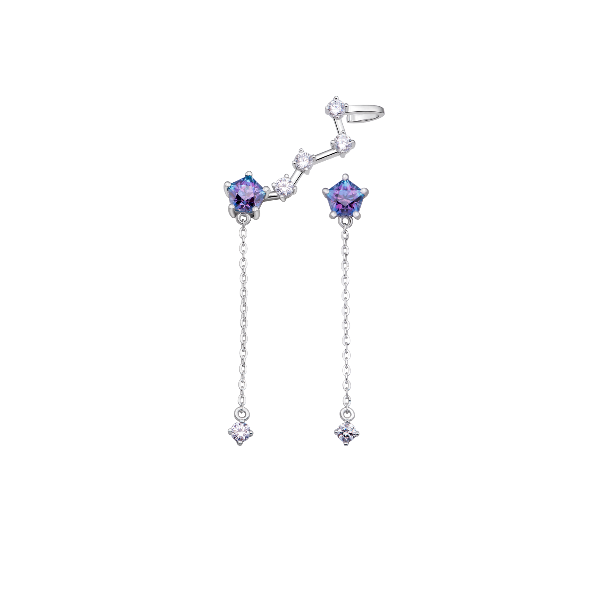 Pure Silver 925 Jewelry Star Earrings Custom Fine Jelwery Manufacturer ...